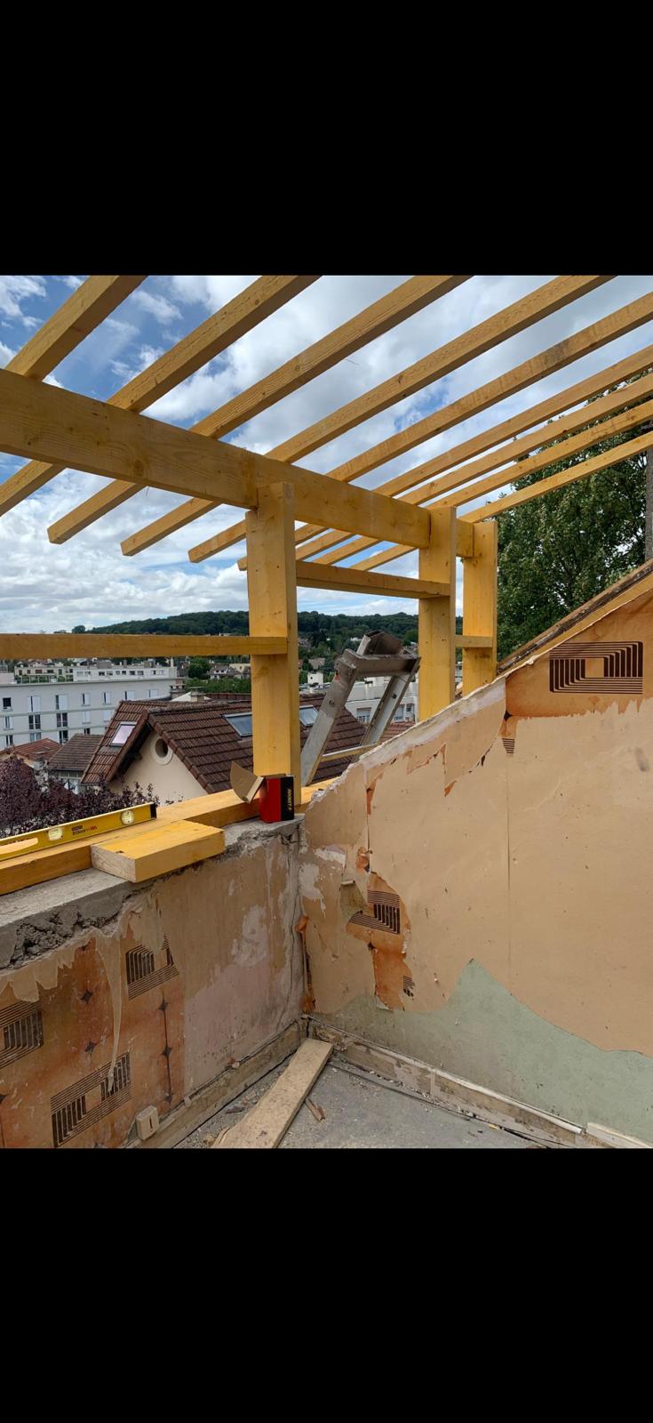 Travaux sur toiture en cours